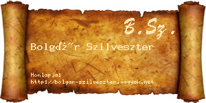 Bolgár Szilveszter névjegykártya